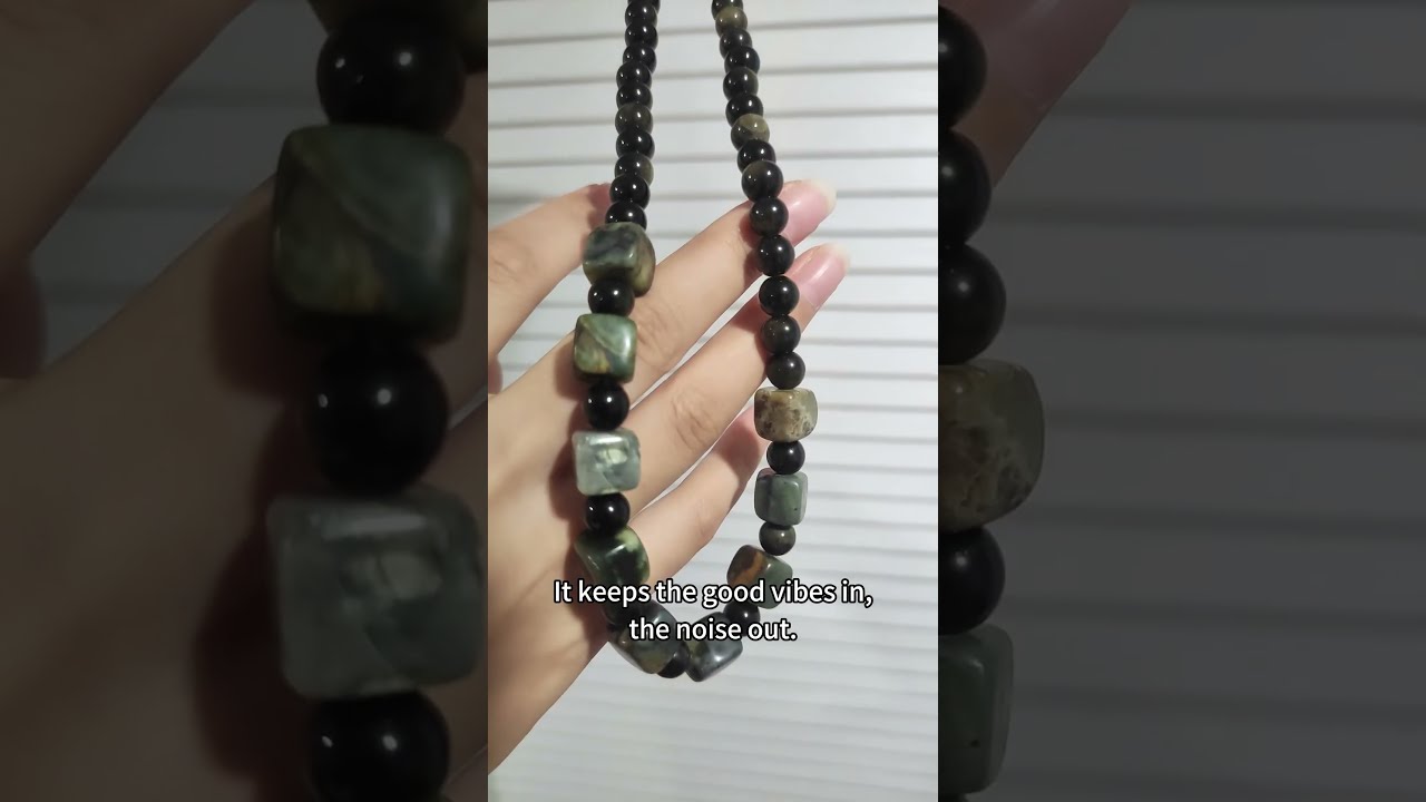 My Secret Energy Shield Necklace 😌 Jade + Obsidian Magic  