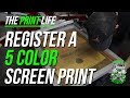 Registering a 5 color Screen Print Job on a Manual Screen Printing Press | Anatol Thunder