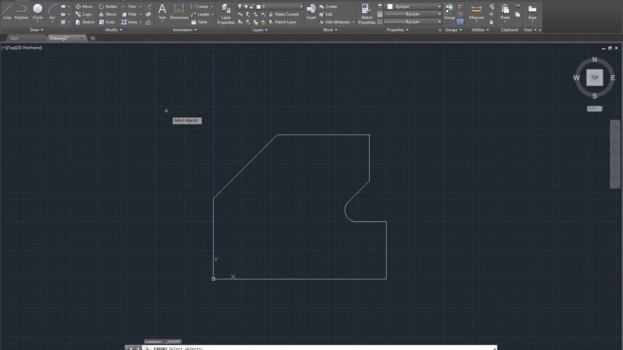01 AutoCAD export as IGES file