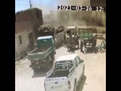 كاميرا مراقبة ترصد لحظة وقوع حادث التصادم بين القطارين بسوهاج