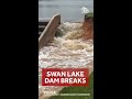 Wild video shows water gushing from broken dam in Mississippi