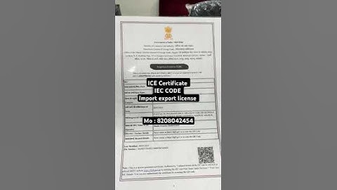 IMPORT EXPORT CODE / IEC contact : 8208042454