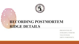 Recording Fingerprint Ridges Analysis