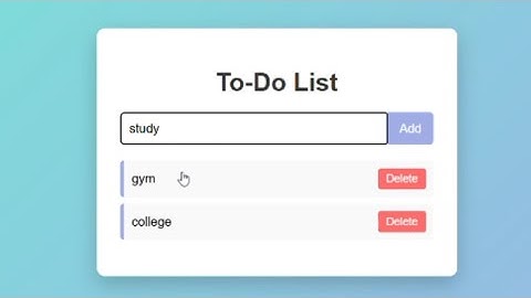 To-Do List Using HTML CSS JavaScript | Beginner Web Project 2025