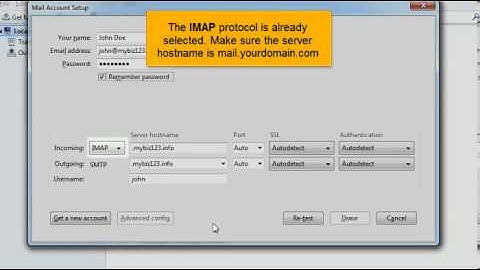Configuring an IMAP email account with SSL in ThunderBird