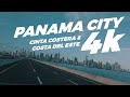 Panama city 4k  from bridge of the americas to costa del este