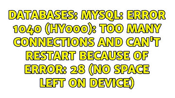 mysql: ERROR 1040 (HY000): Too many connections and can
