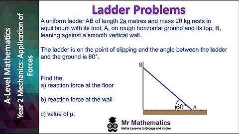 Forces with Ladders and Friction | Mr Mathematics
