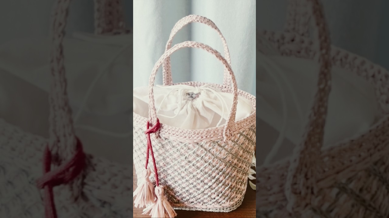 Bag made from a crochet net (1/2) #crochet #100yenstorediy