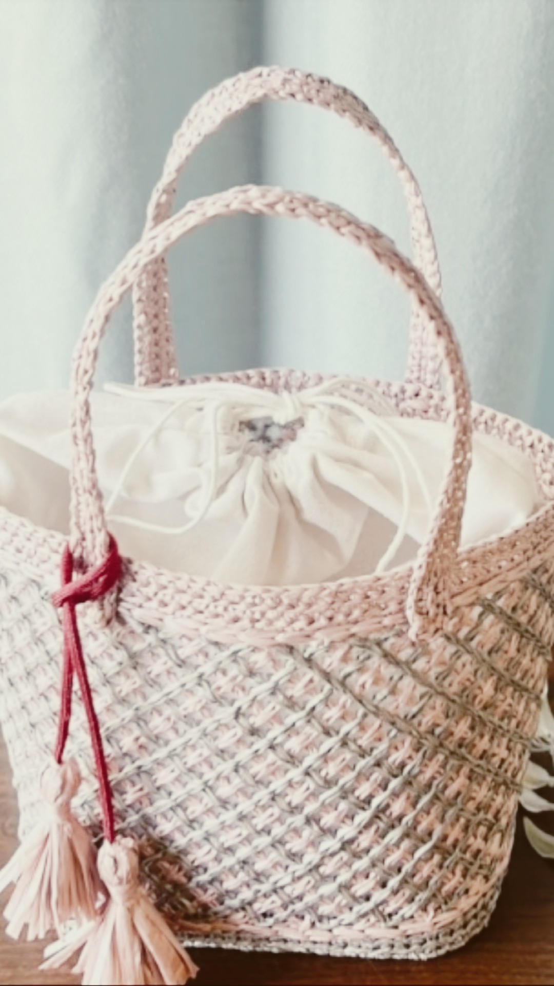 Bag made from a crochet net (1/2) #crochet #100yenstorediy