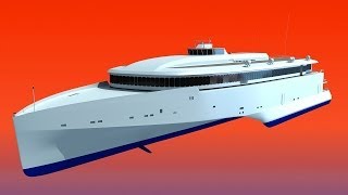 High Speed Trimaran Ferry 3d Model Youtube