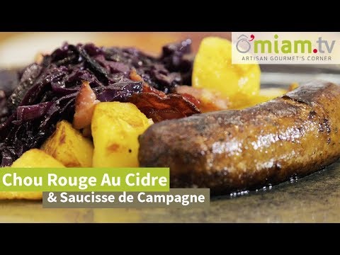 chou-rouge-au-cidre-&-saucisse-de-campagne---recette-simple-&-delicieuse