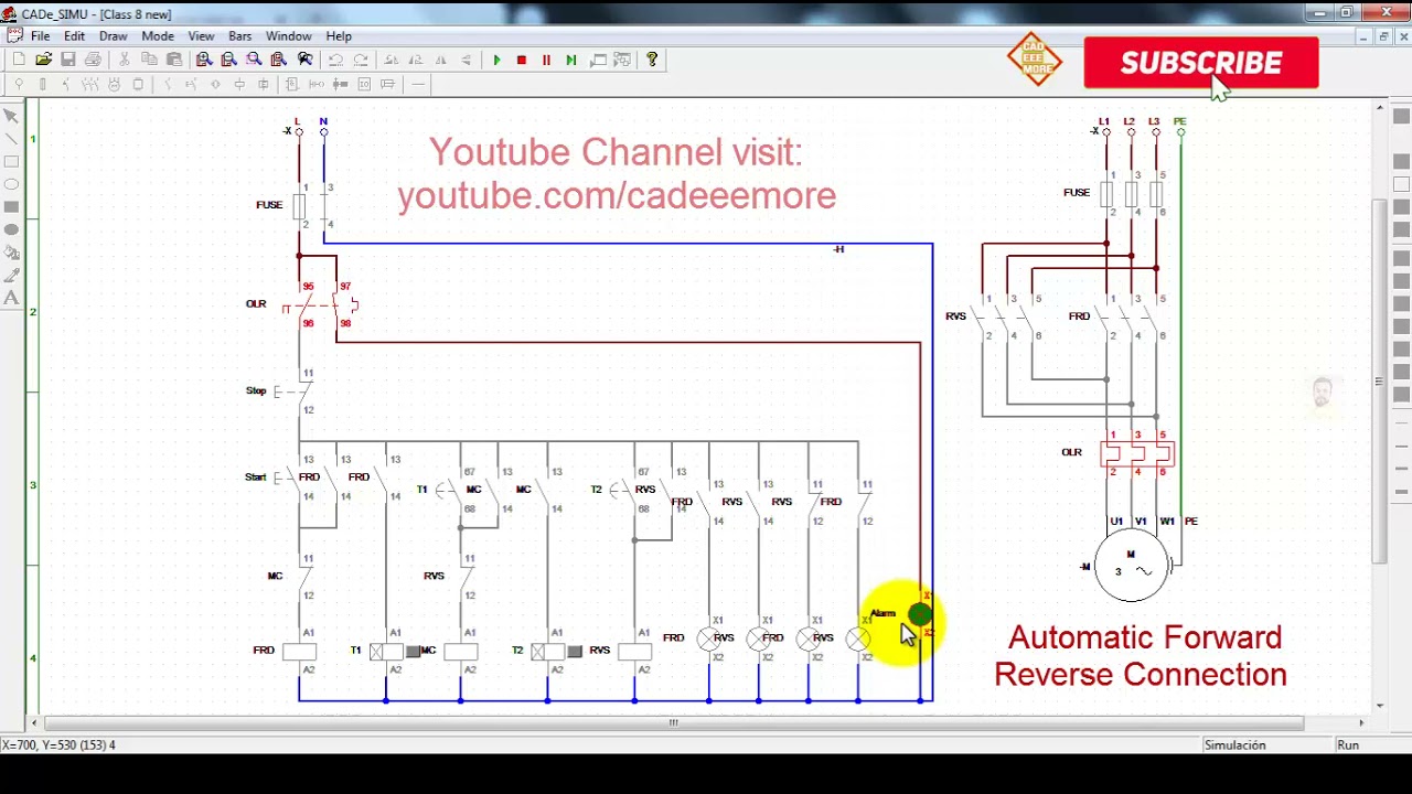 Auto NON Stop Forward Reverse Power & Controlling Connection | cad eee more