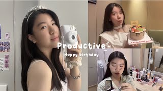 Productive birthday vlog | GRWM, student life vlog, makeup & unboxing, daily vlog,cute mini vlog,..