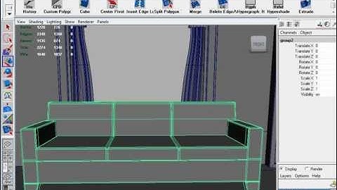 Modeling Interior using Maya Part 3.5 /3 - Modeling Couch, Paint Effects Palm Tree