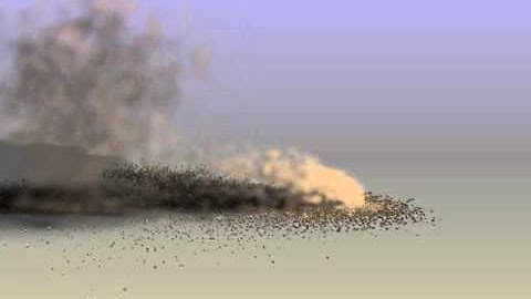 3DS max 6 SUPERSPRAY explosion test rendering