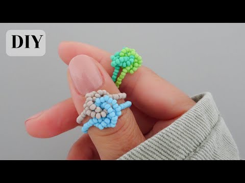 DIY How to make beaded knot ring/jewelry making/seed beads rings - YouTube