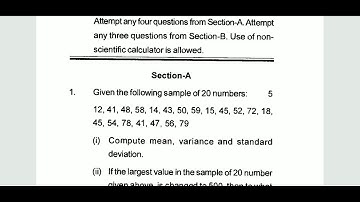 IGNOU BCS-040, STATISTICAL TECHNIQUES, BCA(REVISED), PREVIOUS YEAR QUESTION PAPER 2020