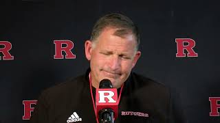 Rutgers coach Greg Schiano reacts to AD Pat Hobbs resigning