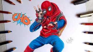 DIBUJANDO A SPIDERMAN HOMECOMING/ DRAWING SPIDERMAN HOMECOMING (Vs Santi  Drawing Art) - YouTube