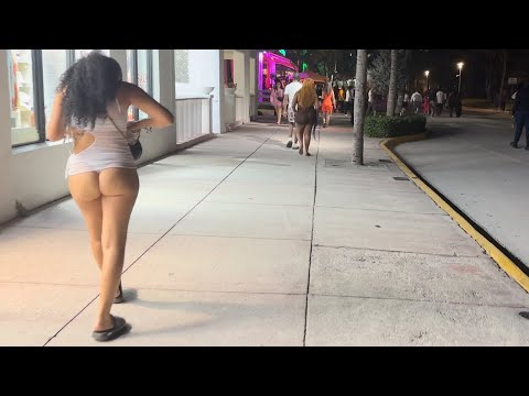 🇺🇸 MIAMI BEACH NIGHT WALK DURING SPRING BREAK FULL TOUR