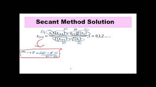 Numerical Method : Chapter 1    Part 2.1 Secant Method: