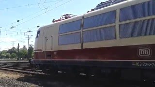 BR 103 226 7 Anfahrt mit Pfiff und Schaltwerksound DB Museum Koblenz 2015 (50 Jahre Baureihe 103)