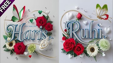How To Create 3d Name Art Dp With Multi Colour  Flowers Decorated Ai Images | Bing image generator