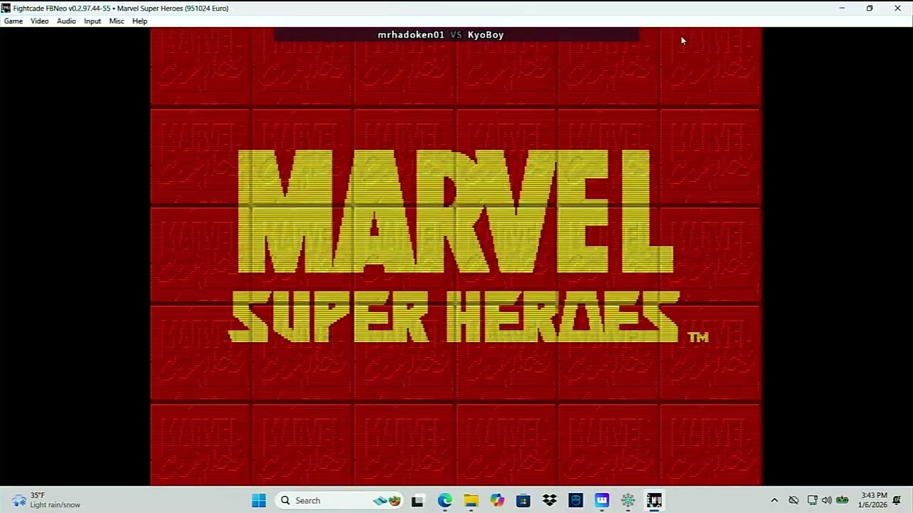 Marvel Is Back! Marvel Superheroes Fightcade 2 Matches