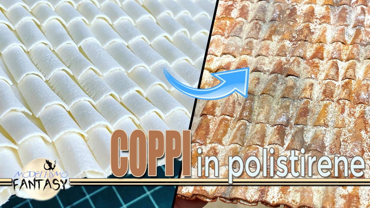 Costruire un tetto di coppi in polistirene - effetto reale #22