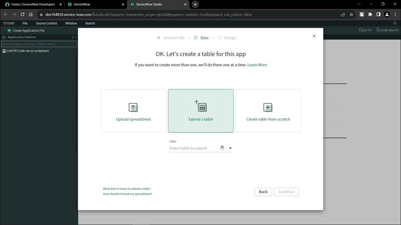Create application using guided application creator servicenow