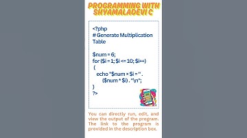 PHP - Generate Multiplication Table