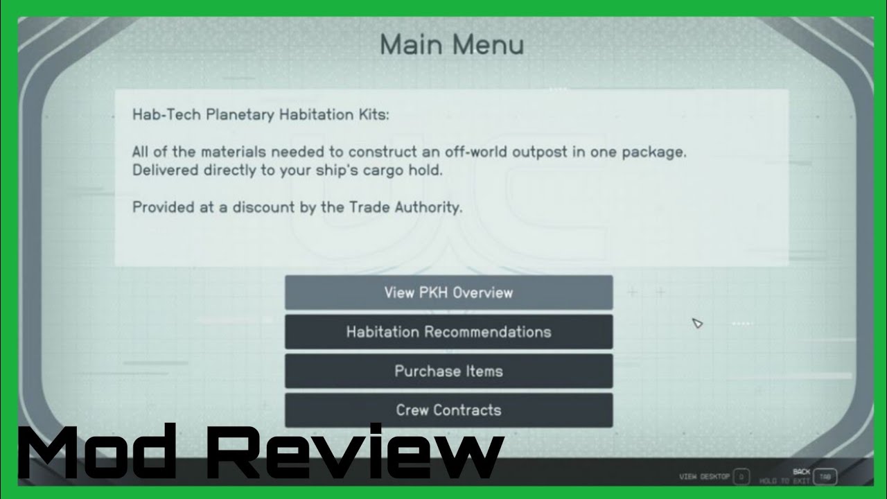 Starfield PHK Planetary Habitation Kits And More free Mod Review
