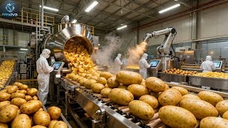 Inside A Modern Pringles Factory, From Whole Potatoes To Stacked Potato Chips (Full Process)