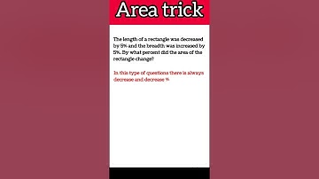Area trick |percentage change in area #area #mensuration