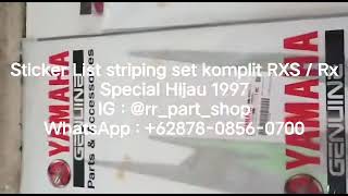 Review Sticker List Striping Set Komplit RXS / RX Special New Hijau 1997 Original Yamaha NOS