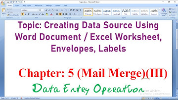 Mail Merge | Part 3 | Data Entry Operation | Chapter 5 | Computer Basic  | 10th & 12th NIOS | S2 |
