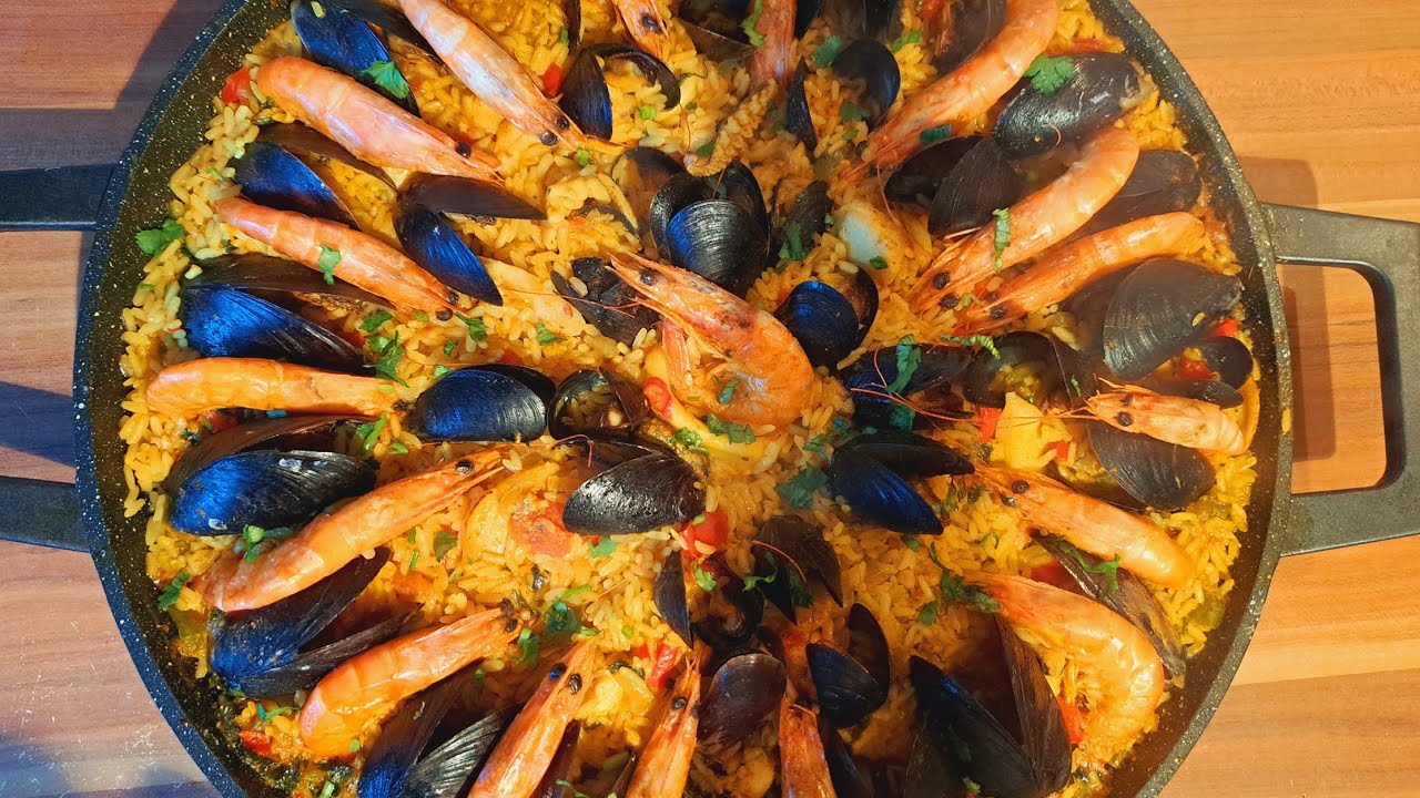 بايلا#paella# إسبانية🦐 بفواكه البحر شهيوات رمضان 🦞سهلة التحضير ومذاق لآ ...