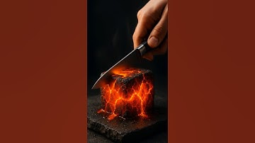 🔥 Cutting a Lava Cube.. The Most Satisfying Slice Ever. 🔥#ASMR #Satisfying #Shorts