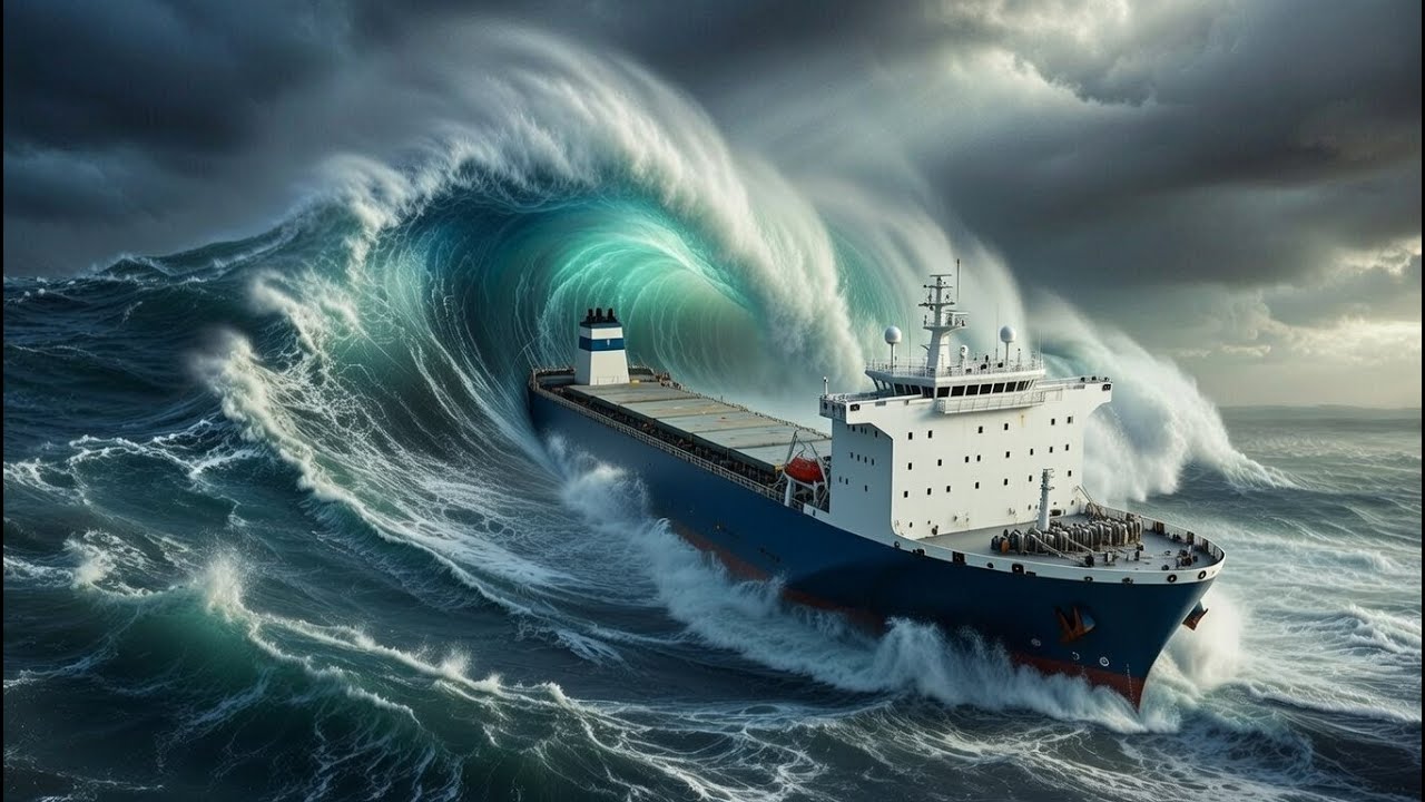 MEGA TSUNAMI Swallows Super-Giant Oil Tanker Whole | Ultra Realistic Ocean Catastrophe (AI VFX 4K)