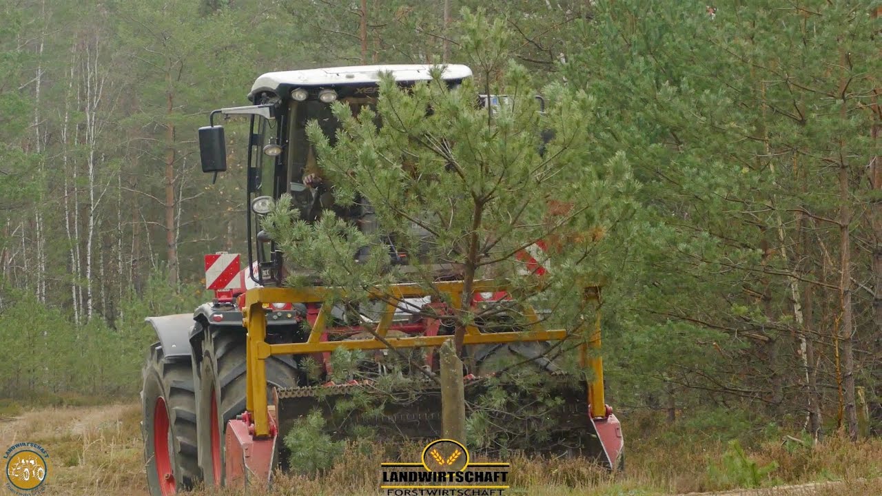 Claas Xerion Traktor Jenz Holzhacker Energieholz häckseln Holzernte 22 Forstwirtschaft wood chipper