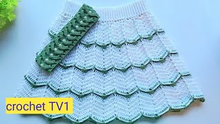 كروشيه تنورة جيبة بناتي صيف2021 شيك سهلة للمبتدئين crochet skirt| تنورة كروشيه للاطفال