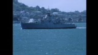 LIB 05/08/73 NEW ZEALAND NAVAL FRIGATE, THE OTAGO, ARRIVES INTO AUCKLAND
