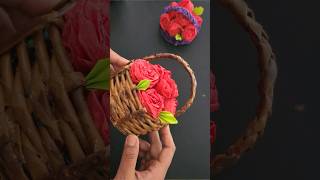 DIY flower basket making with paper | paper straw crafts papercraft basket diy  @Myboringtimes