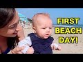 BABY'S FIRST TIME AT THE BEACH!