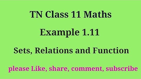 Tn 11 maths | example 1.11| chapter 1|state board | Relations and Functions| gmrrao maths|