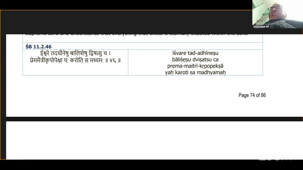 Blissful Shloka PPK SB selected verse 11.2.42,  11.2.45  &  11.2.46   dated 20.01.2026