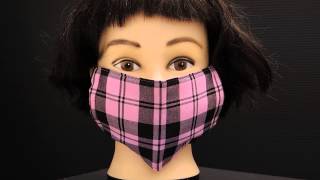 おしゃれ♪マスク 女性用【ピンク＆ブラック/タータン・チェック】 ファッション～風邪予防などにおすすめ!はこんな感じです。