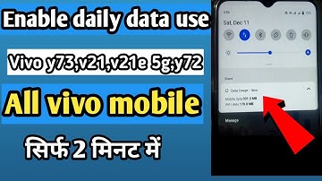 Vivo y73 enable daily data used on notification bar | enable daily data used all vivo phone