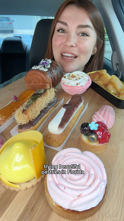 Trying beautiful pastries in Florida! 📍Eclair Affair #foodie #shorts #asmr #mukbang #dessert
